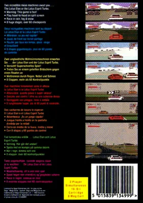 Lotus Turbo Challenge (USA, Europe) box cover back